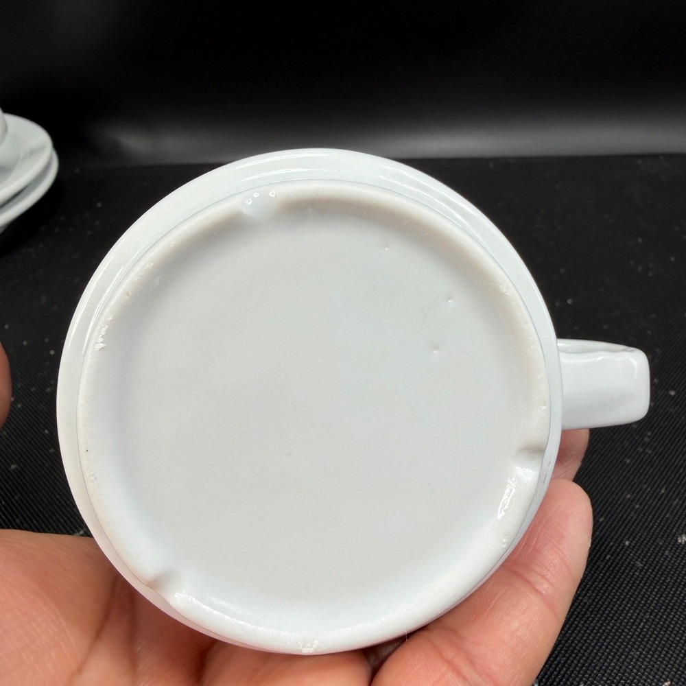 La Bomboniera Italian Flag Cappuccino Cup and Saucer Set White Ceramic 4pc - Picture 7 of 13